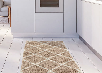 Moroccan Beige Shaggy Rug | 520