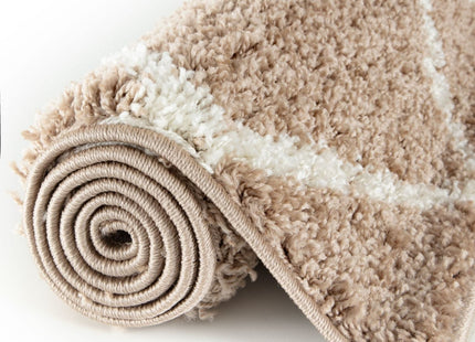 Moroccan Beige Shaggy Rug | 520