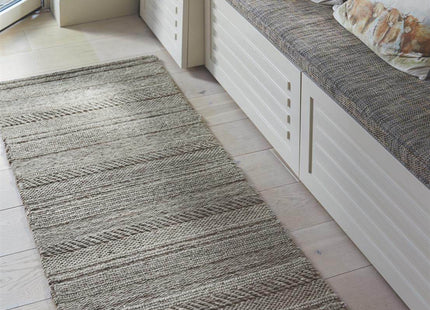 Chunky Natural/Grey Knitted Rug