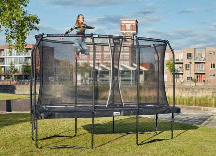 10ft x 7ft Salta Black Rectangular Premium Edition Trampoline with Enclosure