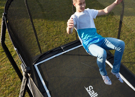 10ft x 7ft Salta Black Rectangular Premium Edition Trampoline with Enclosure