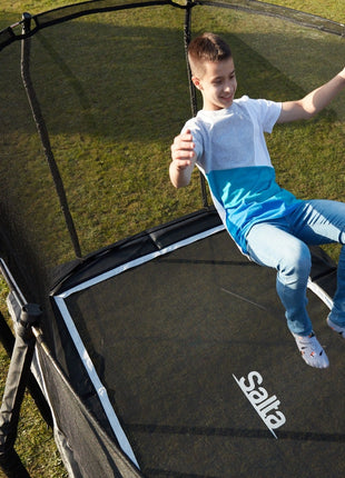 13ft x 8ft Salta Black Rectangular Premium Edition Trampoline with Enclosure