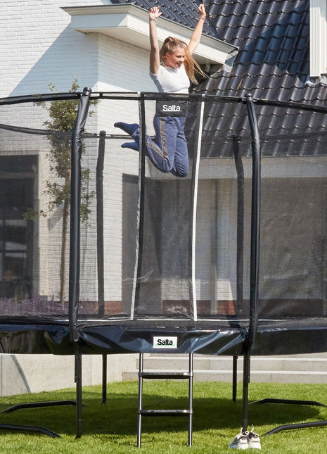 12ft Salta Black Round First Class Edition Trampoline with Enclosure