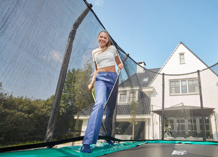 12ft x 7ft Salta Green Rectangular First Class Trampoline with Enclosure