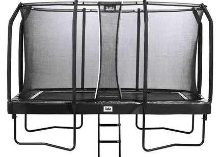 12ft x 7ft Salta Black Rectangular First Class Trampoline with Enclosure