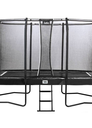 12ft x 7ft Salta Black Rectangular First Class Trampoline with Enclosure