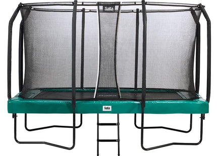 12ft x 7ft Salta Green Rectangular First Class Trampoline with Enclosure