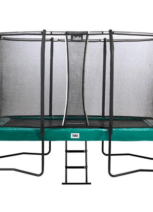 12ft x 7ft Salta Green Rectangular First Class Trampoline with Enclosure