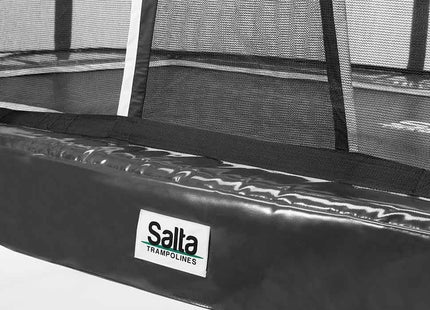 12ft x 7ft Salta Black Rectangular First Class Trampoline with Enclosure
