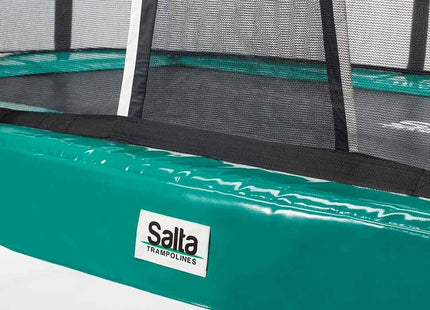 12ft x 7ft Salta Green Rectangular First Class Trampoline with Enclosure