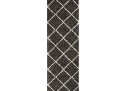 Moroccan Dark Grey Shaggy Rug | 540