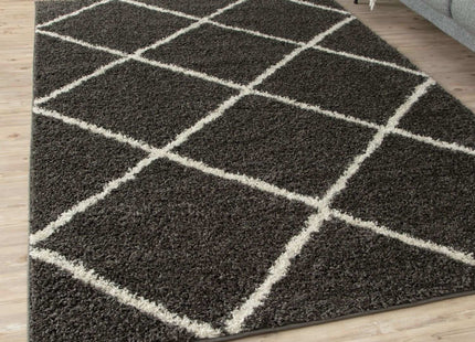 Moroccan Dark Grey Shaggy Rug | 540