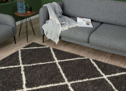 Moroccan Dark Grey Shaggy Rug | 540
