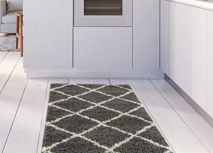 Moroccan Dark Grey Shaggy Rug | 540