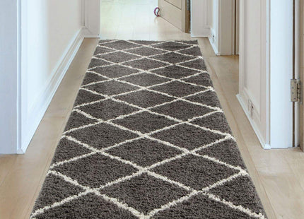 Moroccan Dark Grey Shaggy Rug | 540