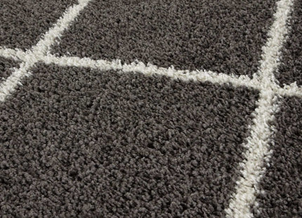 Moroccan Dark Grey Shaggy Rug | 540