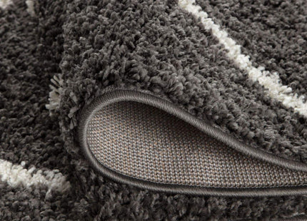 Moroccan Dark Grey Shaggy Rug | 540