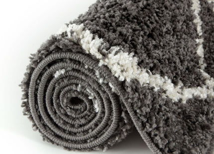 Moroccan Dark Grey Shaggy Rug | 540