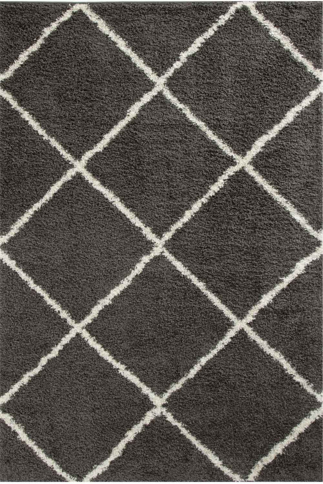 Moroccan Dark Grey Shaggy Rug | 540