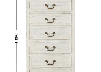 Hendra Ivory Finish 7 Drawer Chest