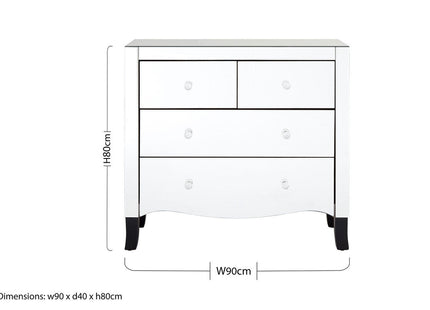 Graciela Mirrored 4 Drawer Chest