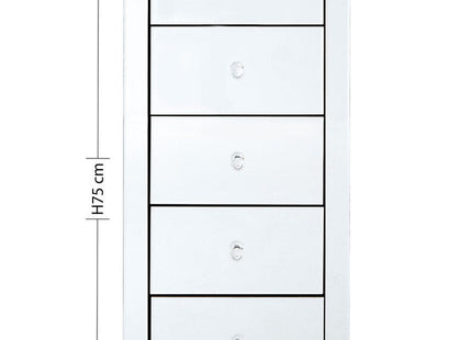 Graciela Mirrored 5 Drawer Chest