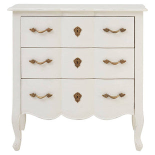 Loire White Wooden 3 Drawer Chest