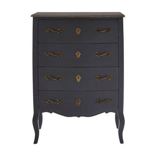 Loire Dark Grey Wooden 4 Drawer Chest