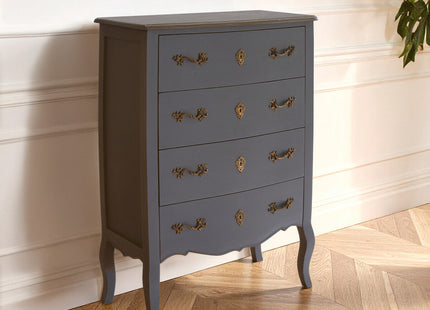 Loire Dark Grey Wooden 4 Drawer Chest