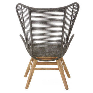 Sisal Grey Woven Rope Lounge Chair and Footstool Set