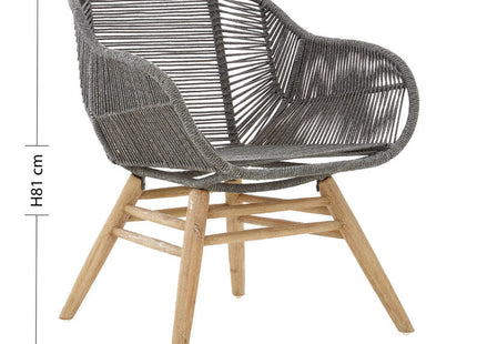 Sisal Grey Rope Woven Armchair