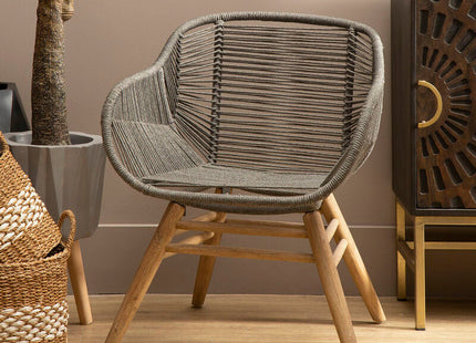 Sisal Grey Rope Woven Armchair