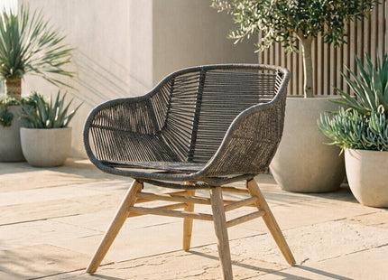Sisal Grey Rope Woven Armchair
