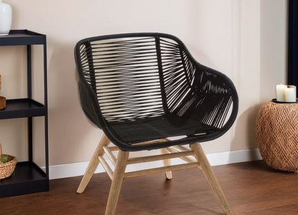 Sisal Black Rope Woven Armchair