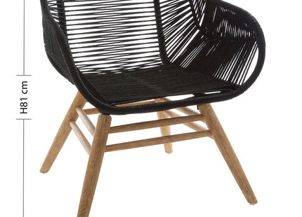 Sisal Black Rope Woven Armchair