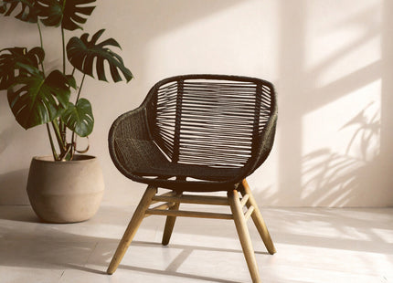 Sisal Black Rope Woven Armchair
