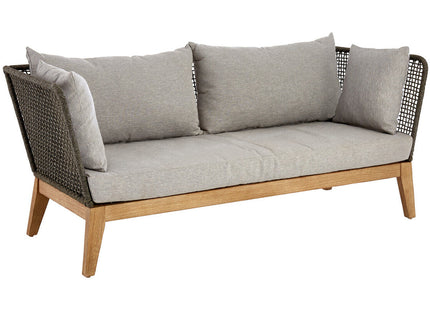 Opus Grey Woven Rope 3 Seater Sofa with Cushions