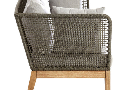 Opus Grey Woven Rope 3 Seater Sofa with Cushions