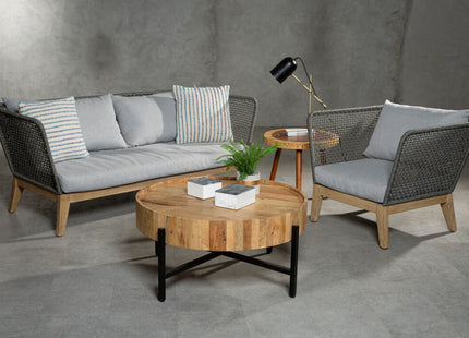 Opus Grey Woven Rope 3 Seater Sofa with Cushions