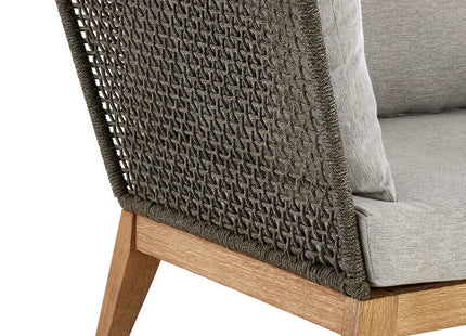 Opus Grey Woven Rope 3 Seater Sofa with Cushions