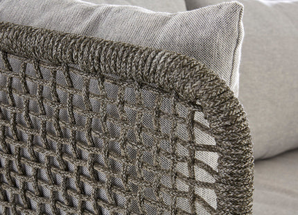 Opus Grey Woven Rope 3 Seater Sofa with Cushions