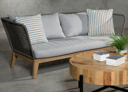 Opus Grey Woven Rope 3 Seater Sofa with Cushions