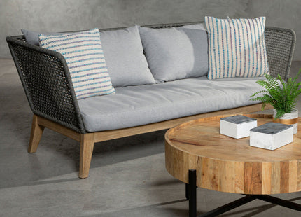 Opus Grey Woven Rope 3 Seater Sofa with Cushions