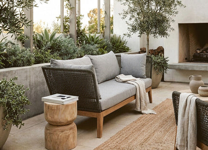 Opus Grey Woven Rope 3 Seater Sofa with Cushions