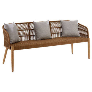 Opus Natural Woven Rope and Wood 3 Seater Sofa