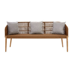 Opus Natural Woven Rope and Wood 3 Seater Sofa