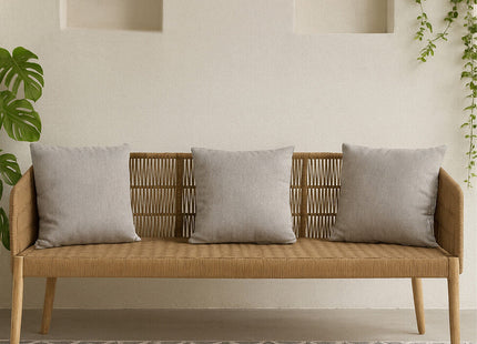 Opus Natural Woven Rope and Wood 3 Seater Sofa