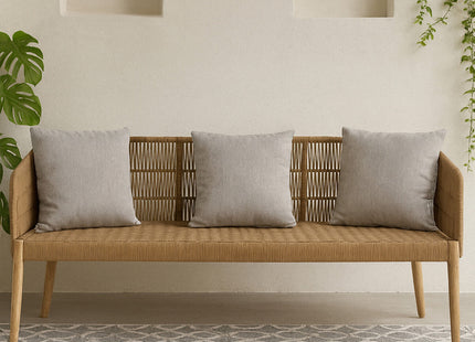 Opus Natural Woven Rope and Wood 3 Seater Sofa