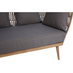 Opus Natural Woven Rope 2 Seater Sofa with Grey Cushions