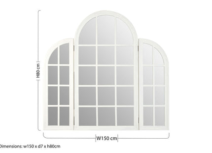 White Finish Dressing Table Mirror | Fret